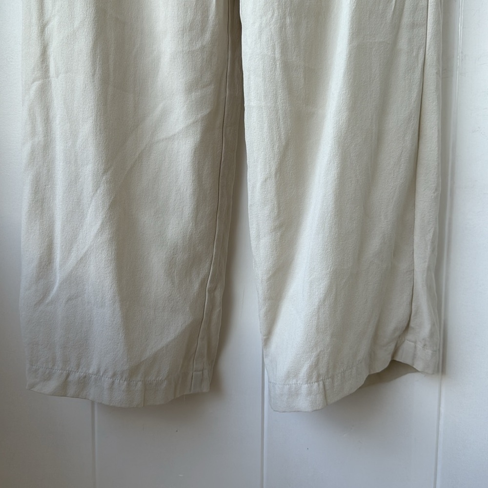 Eileen Fisher Silk Georgette Straight Ankle Pant Cream White Beige Sz XS - Picture 5 of 7